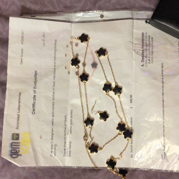 Certificate Evaluation Included Mother of Pearl Necklace & Earrings Set - Picture 14 of 14